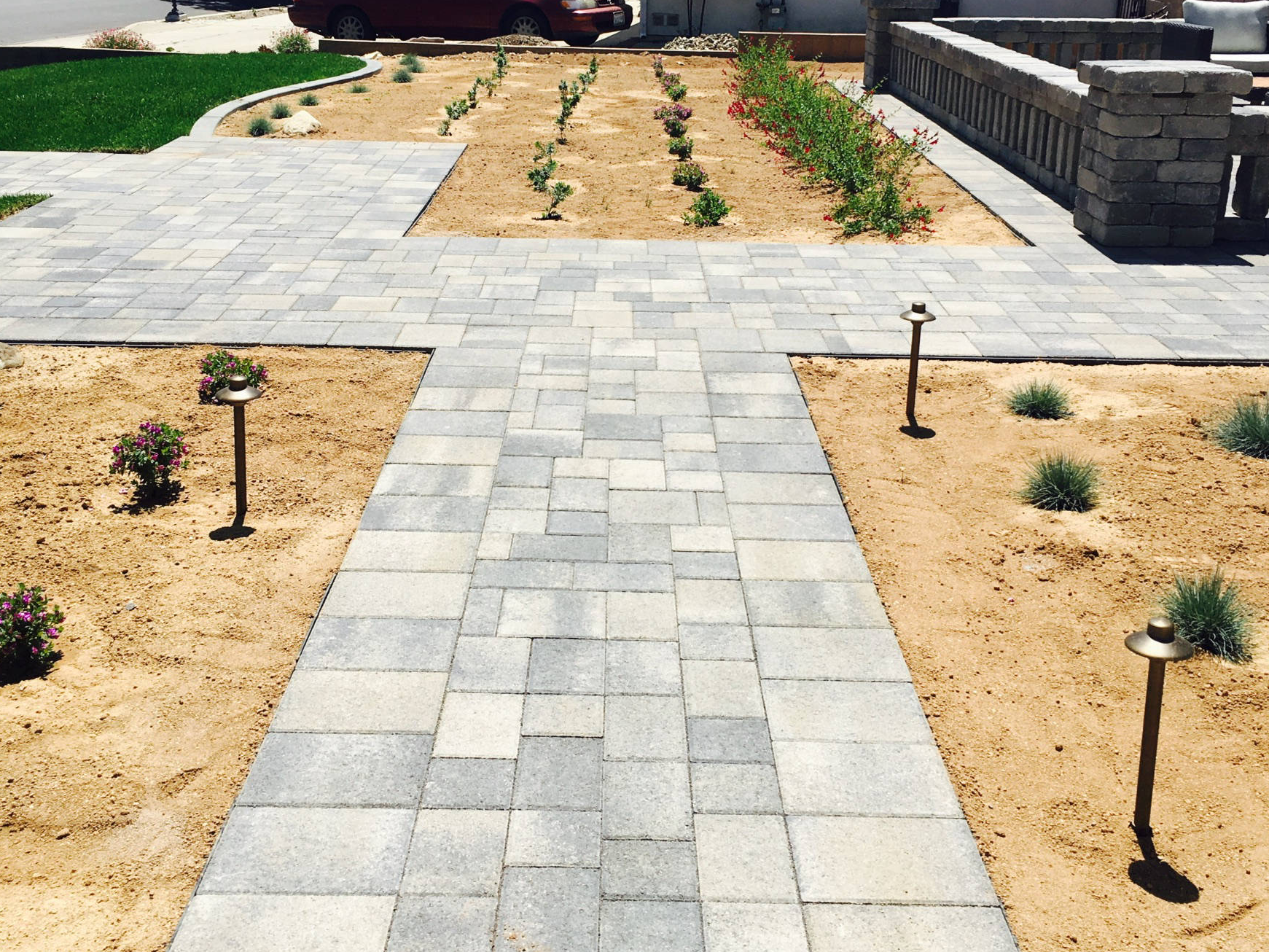hardscape tiled walkway
